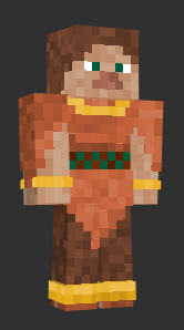 Skin A minecraft person done all in shades of brown and tan, wearing a poncho and gold torques on ankles, wrists, and neck.
